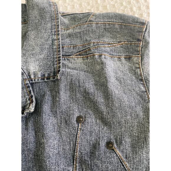 Just Blu Jeans Ombré Unique Detailed Denim Jacket Blazer Sz 32W - Picture 6 of 10